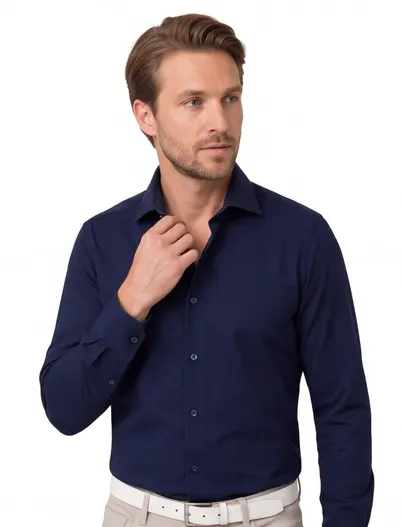 Seidensticker Overhemd donkerblauw Seidensticker non iron Shaped
