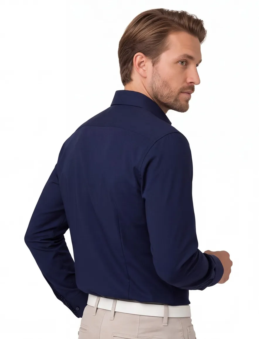 Seidensticker overhemd navy Shaped Fit