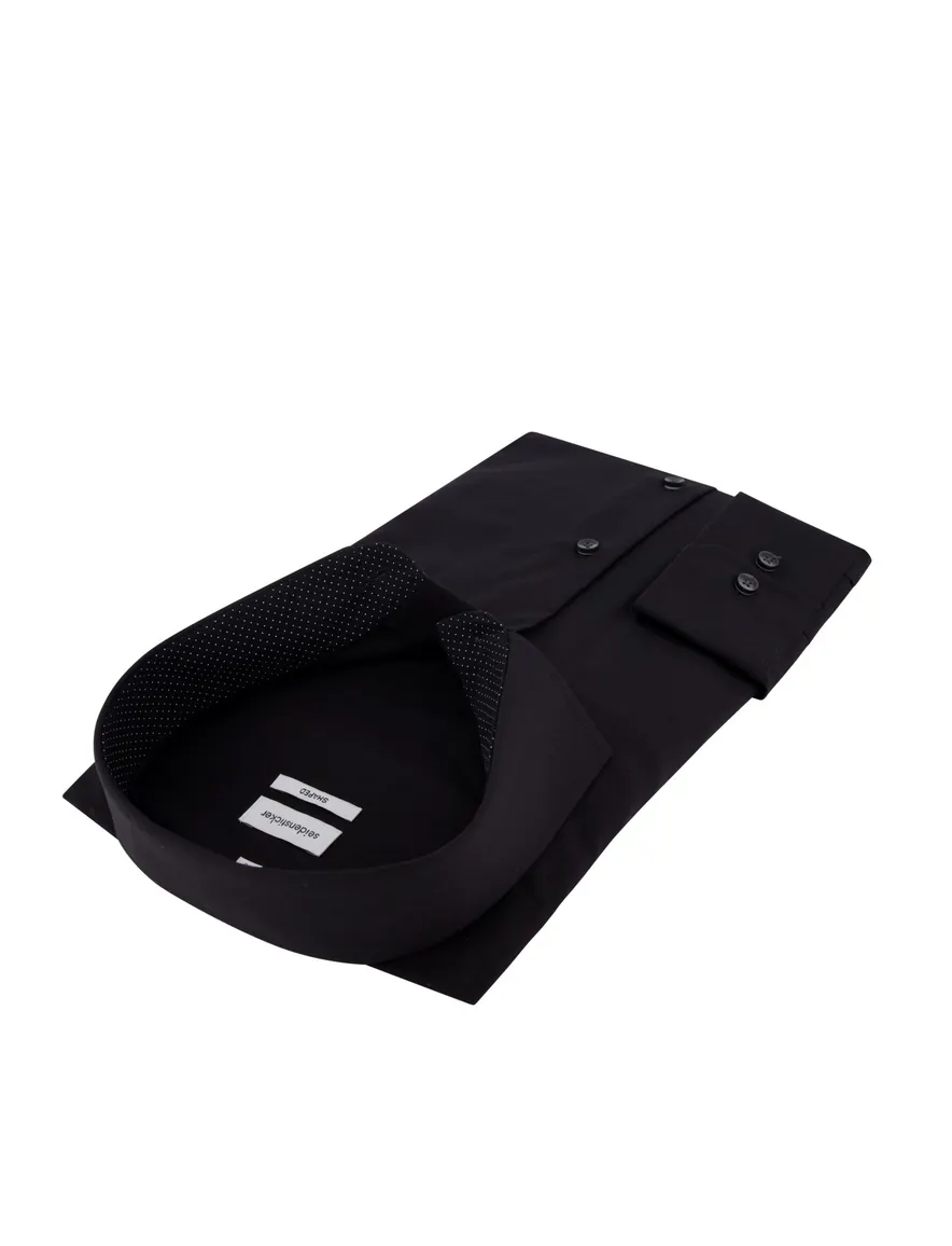 Seidensticker zwart overhemd Shaped Fit non iron