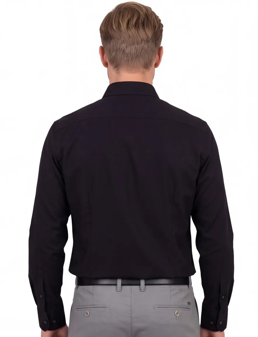 Seidensticker zwart overhemd Shaped Fit non iron