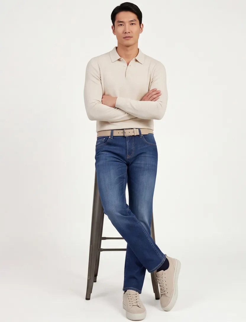 Pierre Cardin 5-pocket blauw model Antibes