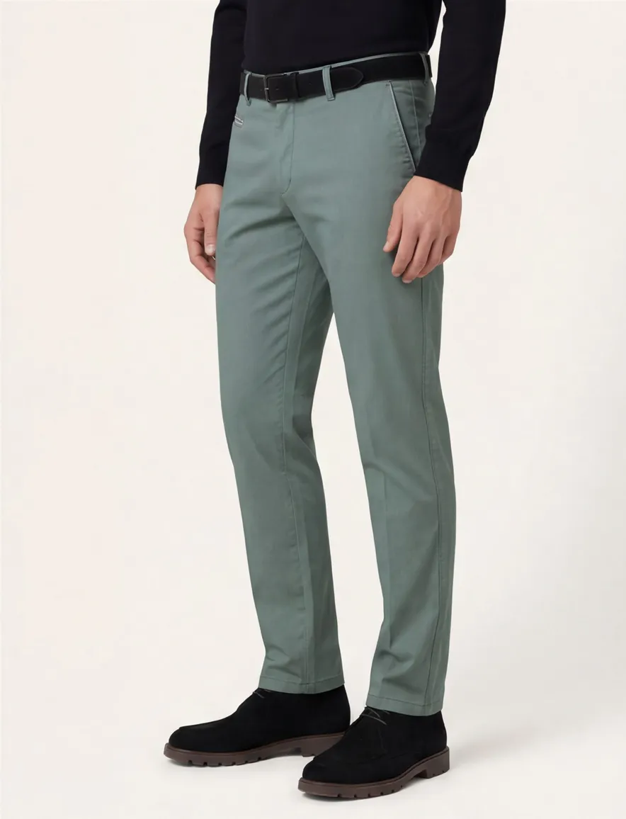 Portofino katoenen broek groen effen katoen