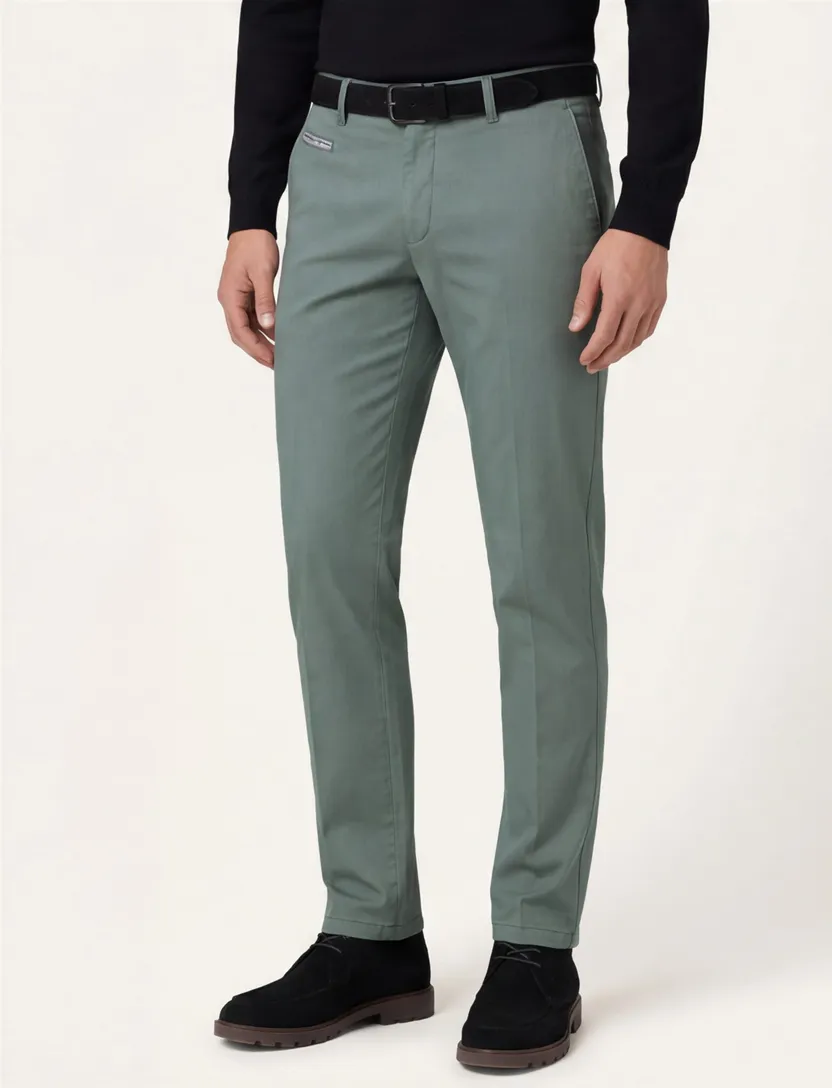 Portofino katoenen broek groen effen katoen