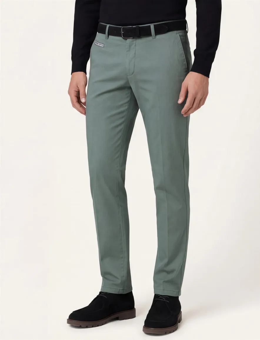 Portofino katoenen broek groen effen katoen