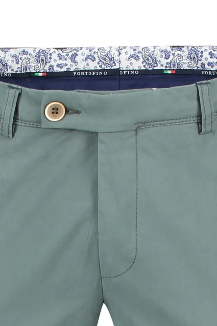 Portofino katoenen broek groen effen katoen