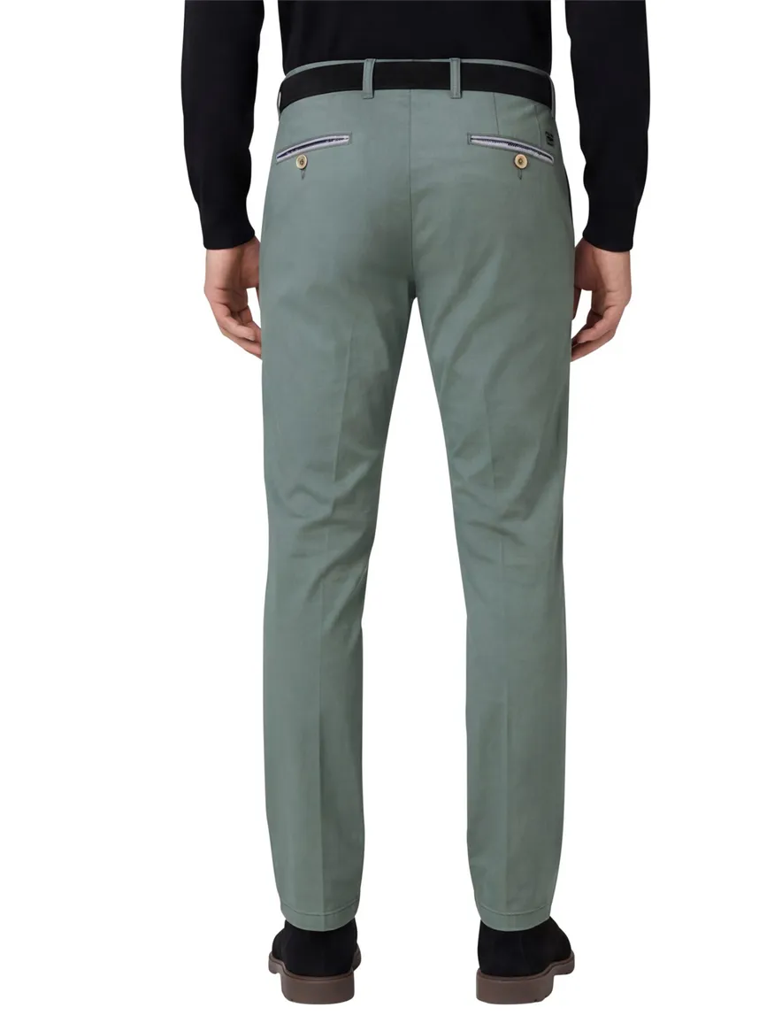 Portofino katoenen broek groen effen katoen