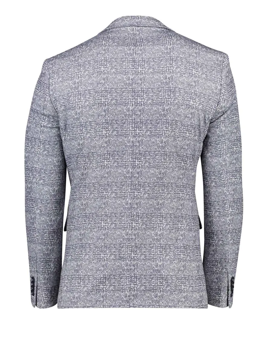 Geruit colbert Portofino navy wit geprint