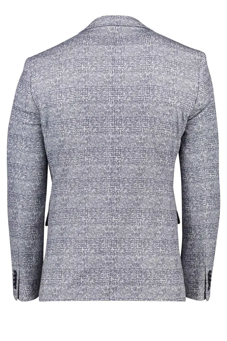 Portofino colbert blauw wit geruit print
