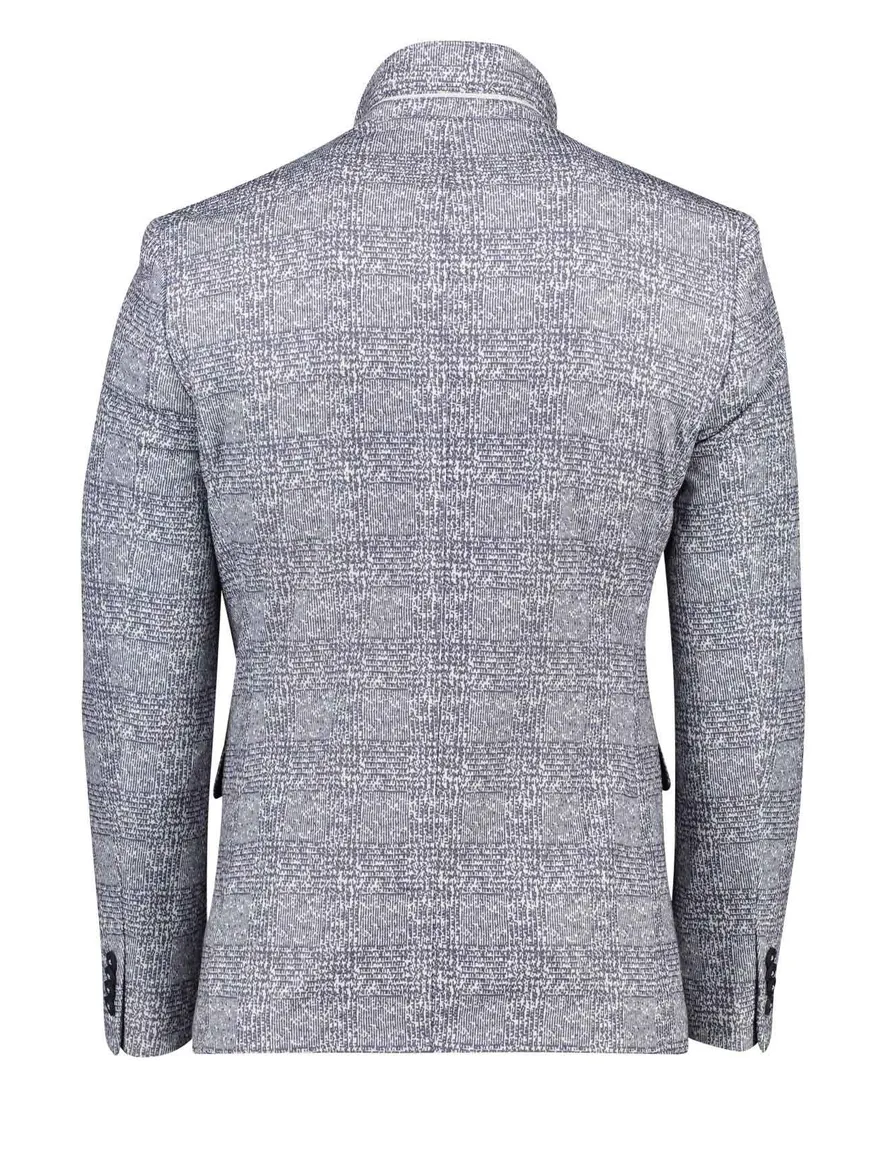 Geruit colbert Portofino navy wit geprint