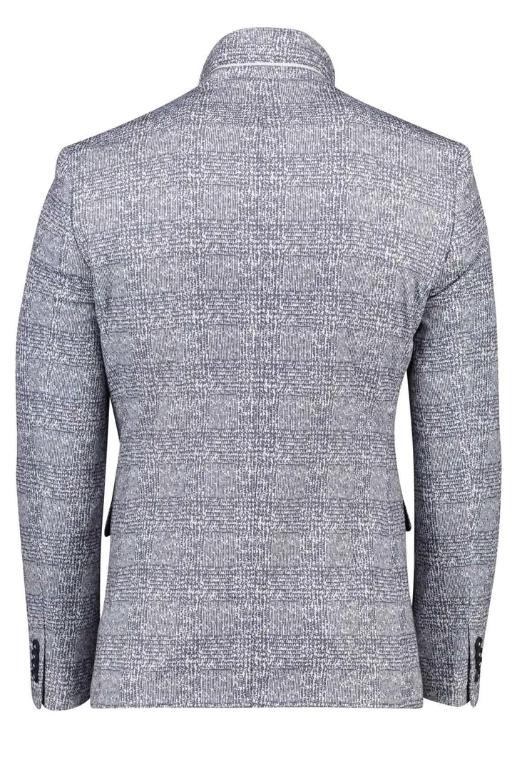 Portofino colbert blauw wit geruit print