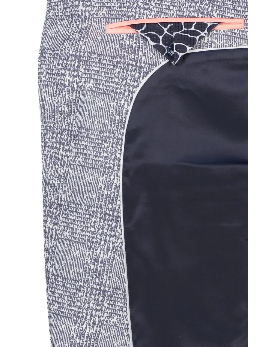 Geruit colbert Portofino navy wit geprint
