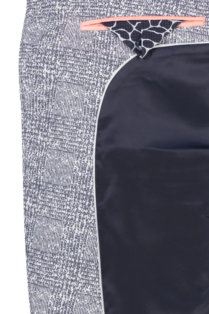 Portofino colbert blauw wit geruit print