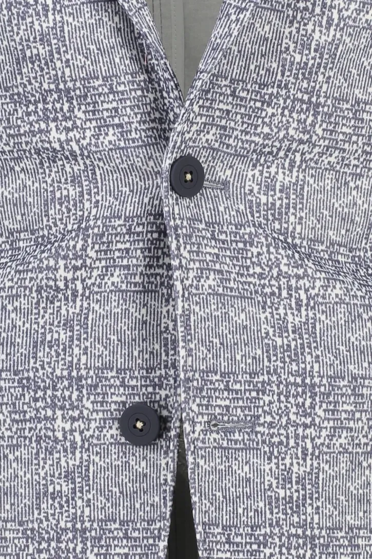 Portofino colbert blauw wit geruit print
