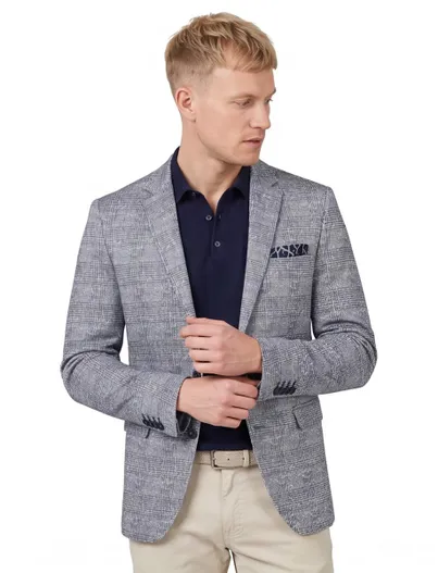 Portofino Geruit colbert Portofino navy wit geprint