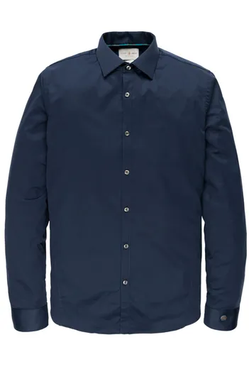 Cast Iron Cast Iron overhemd lange mouw slim fit donkerblauw effen katoen