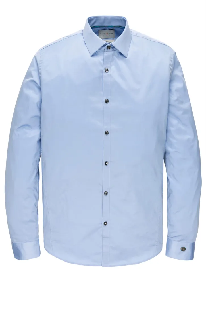 Cast Iron slim fit overhemd lichtblauw effen katoen