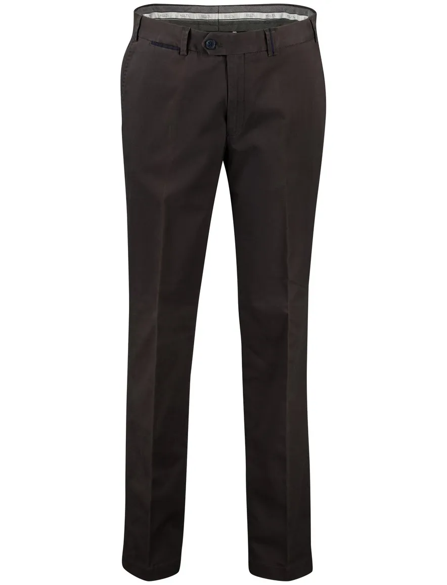 Hiltl pantalon antraciet katoen effen normale fit