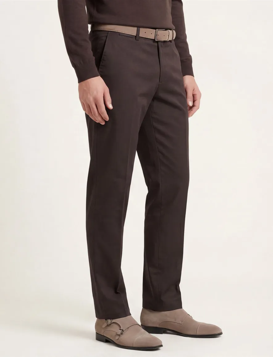 Hiltl pantalon antraciet katoen effen normale fit
