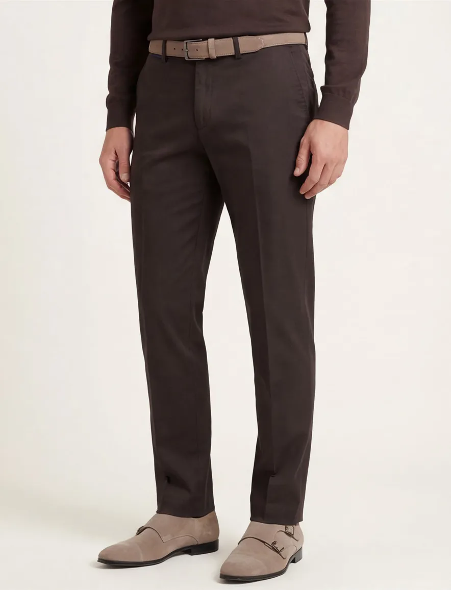 Hiltl pantalon antraciet katoen effen normale fit
