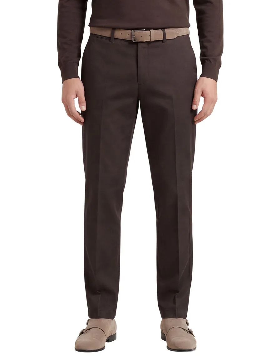 Hiltl pantalon antraciet katoen effen normale fit