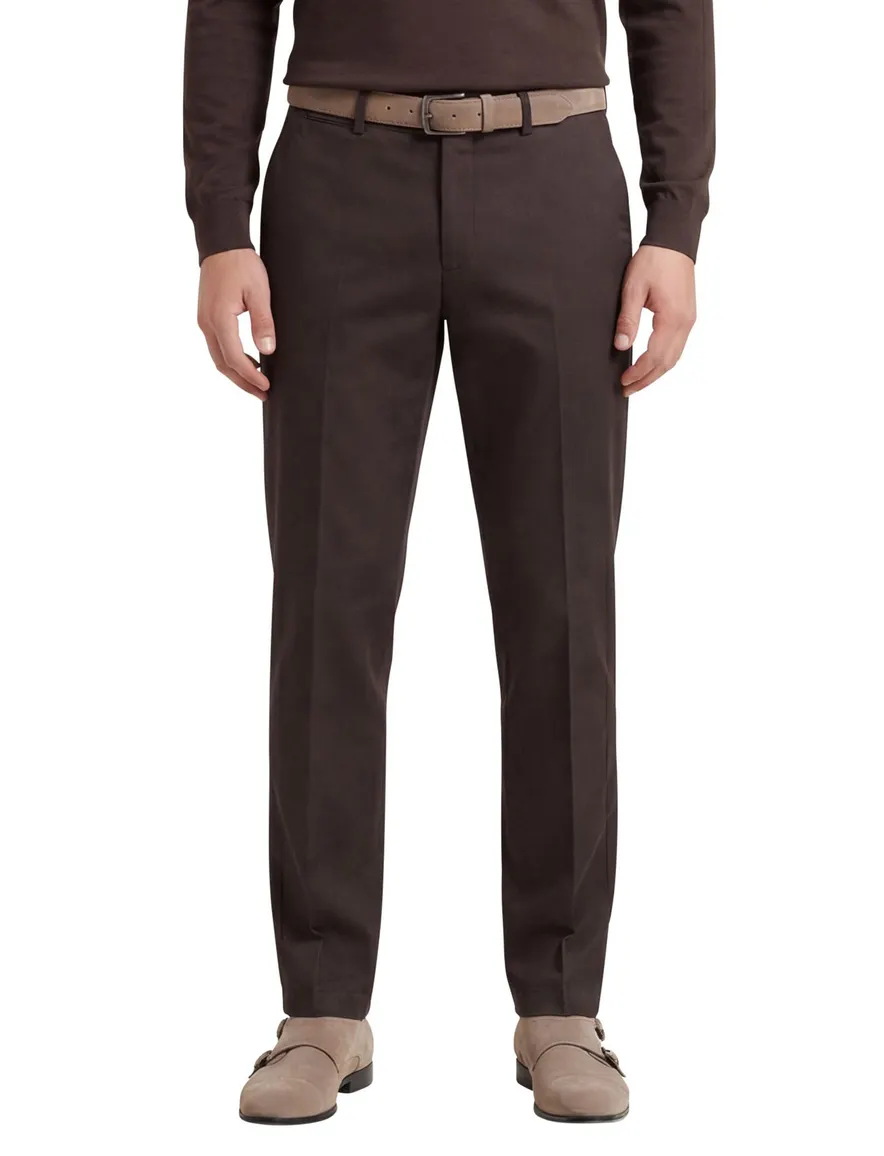 Hiltl pantalon antraciet katoen effen normale fit