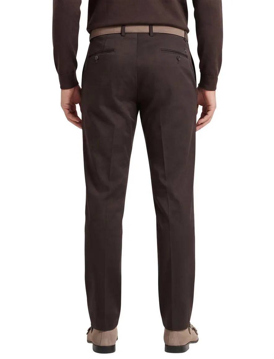 Hiltl pantalon antraciet katoen effen normale fit