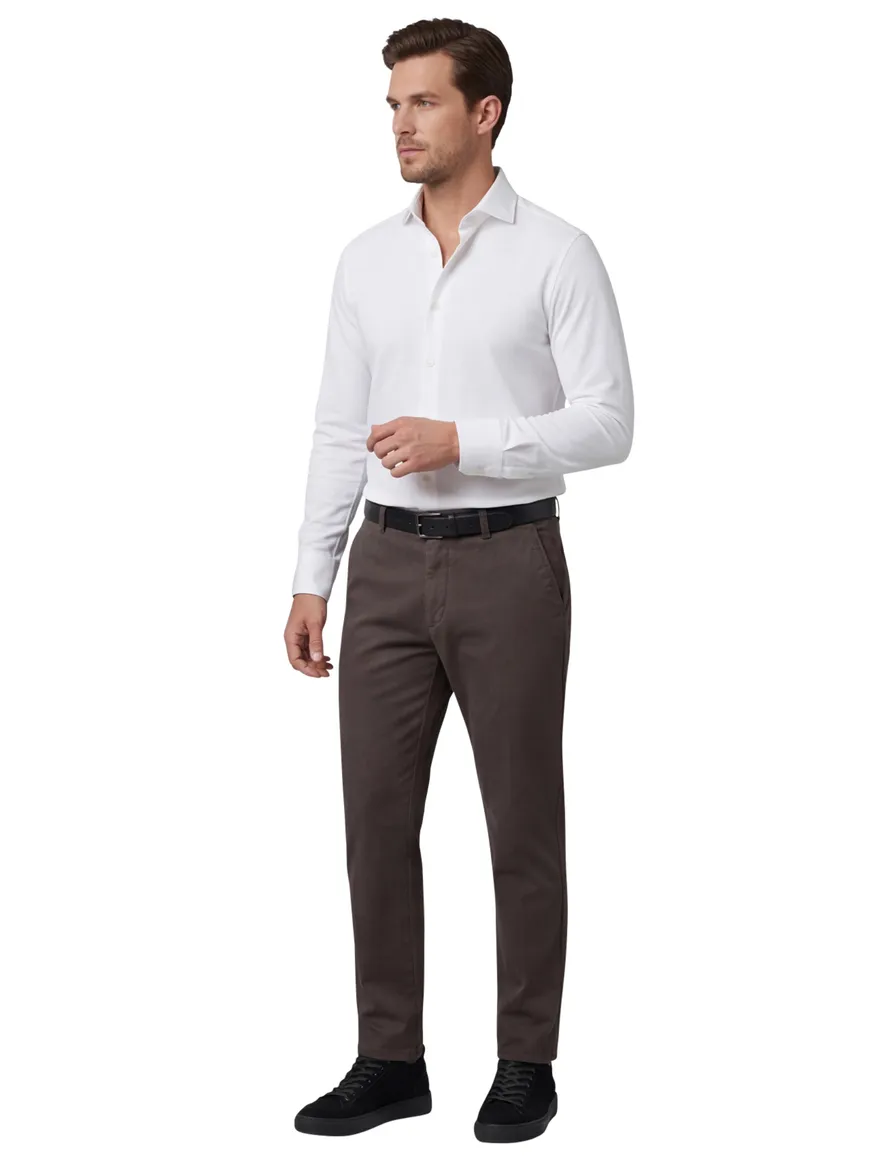 Overhemd Profuomo wit Japanese knitted