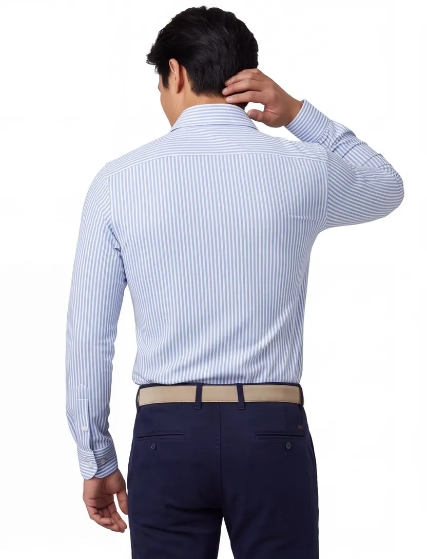 Overhemd Profuomo blauw gestreept Sky Blue