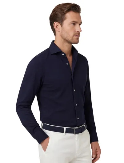 Profuomo Profuomo overhemd donkerblauw Sky Blue Slim Fit