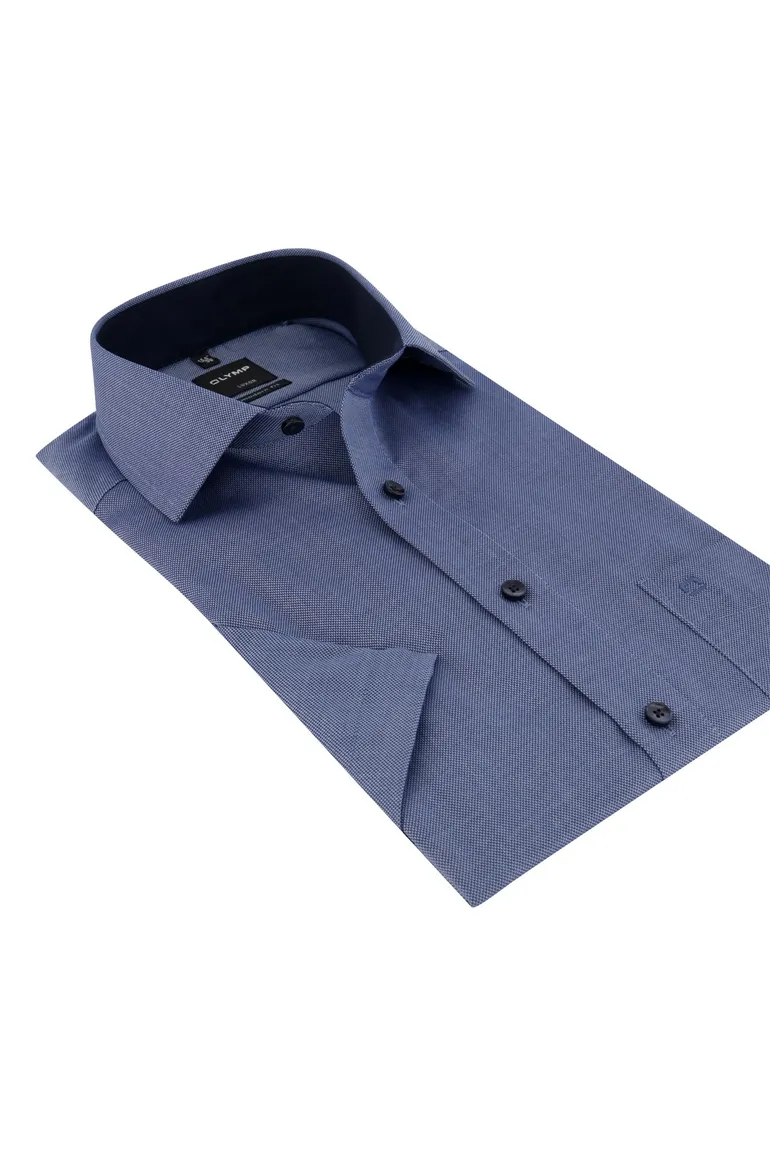 Overhemd Olymp korte mouw donkerblauw modern fit