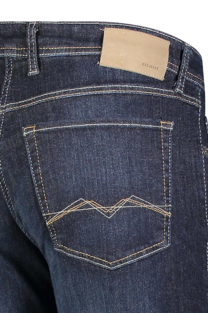 Mac spijkerbroek donkerblauw effen denim, katoen