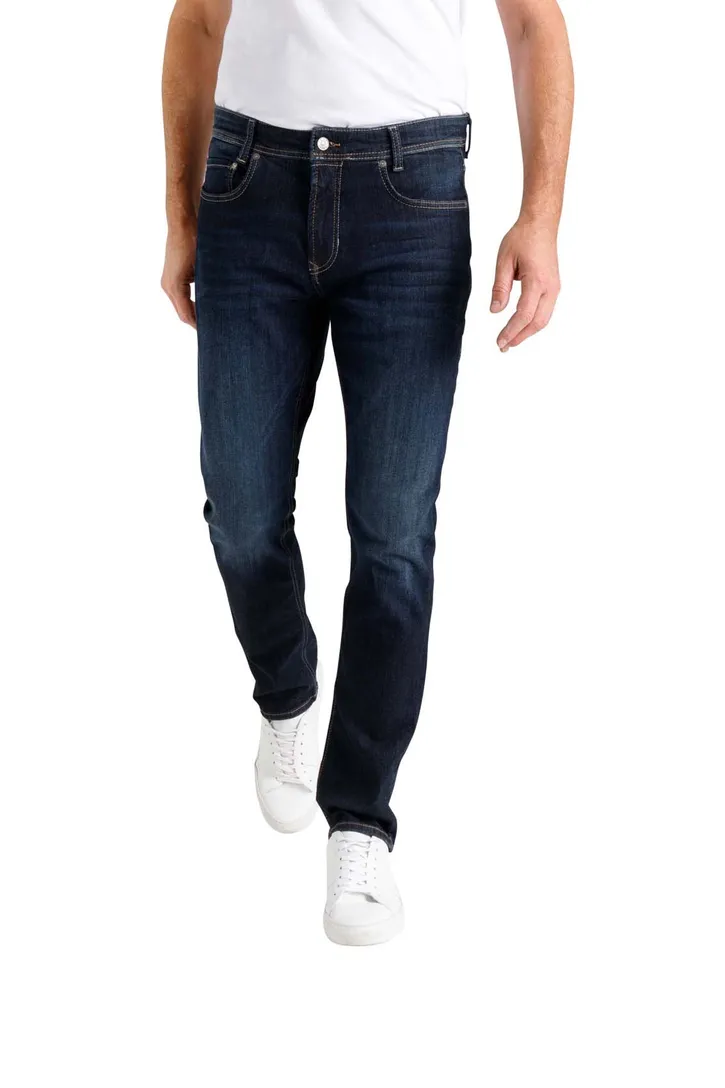Mac spijkerbroek donkerblauw effen denim, katoen