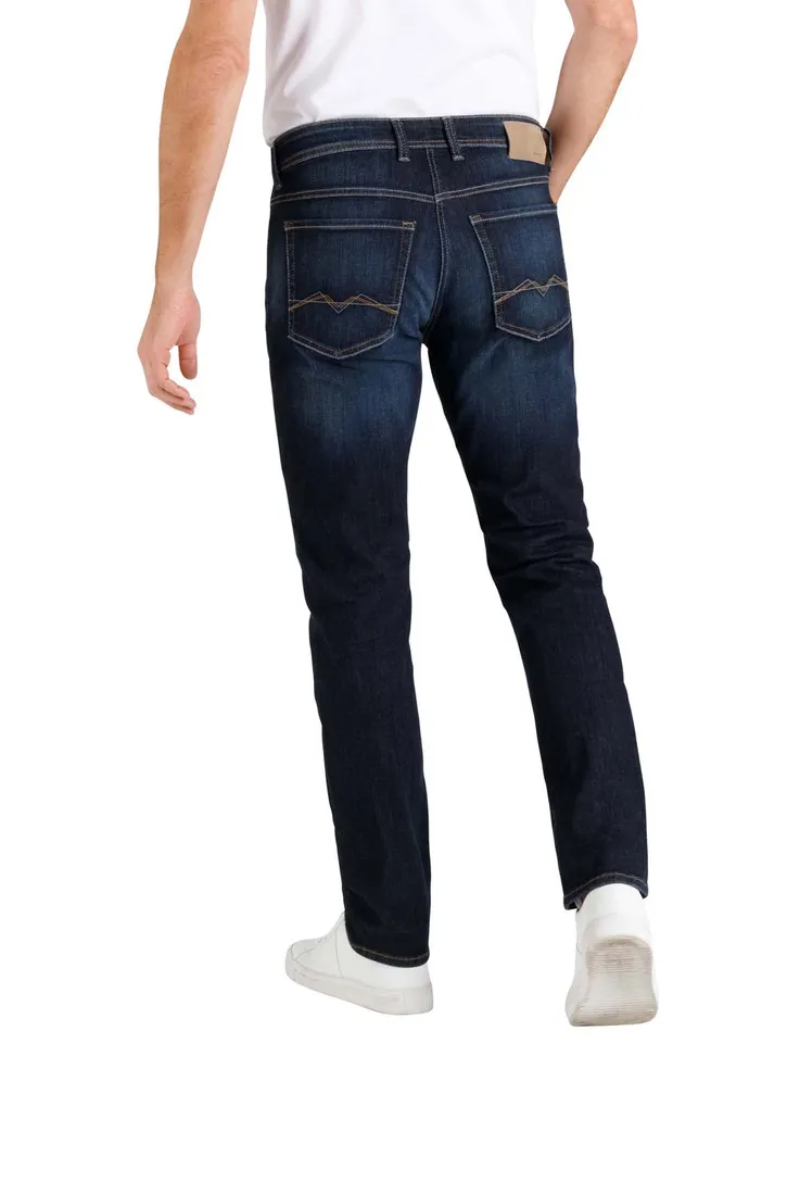 Mac spijkerbroek donkerblauw effen denim, katoen