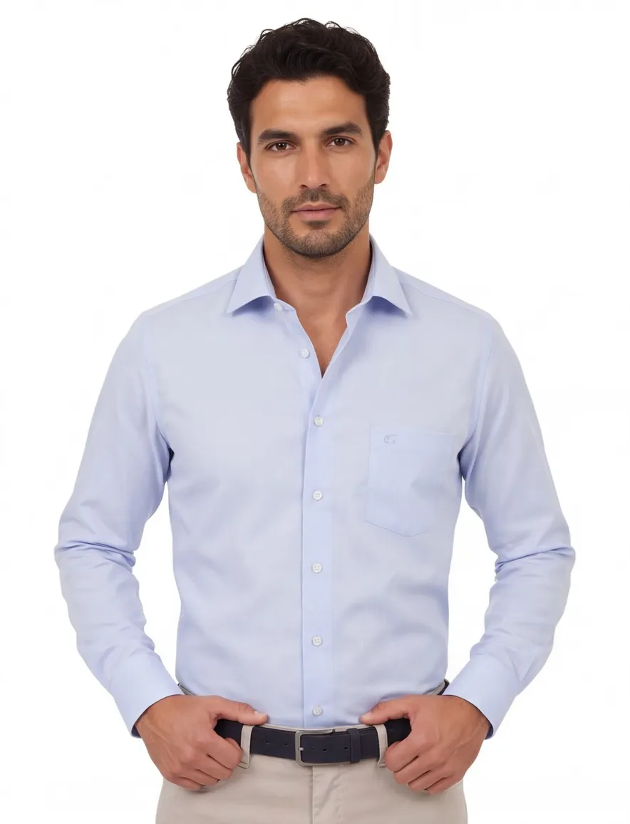 Overhemd Casa Moda Casual Fit mouwlengte 7 lichtblauw