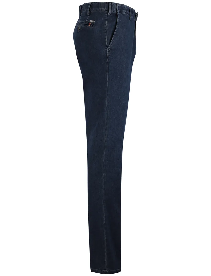 Meyer denim pantalon katoen blauw normale fit Oslo