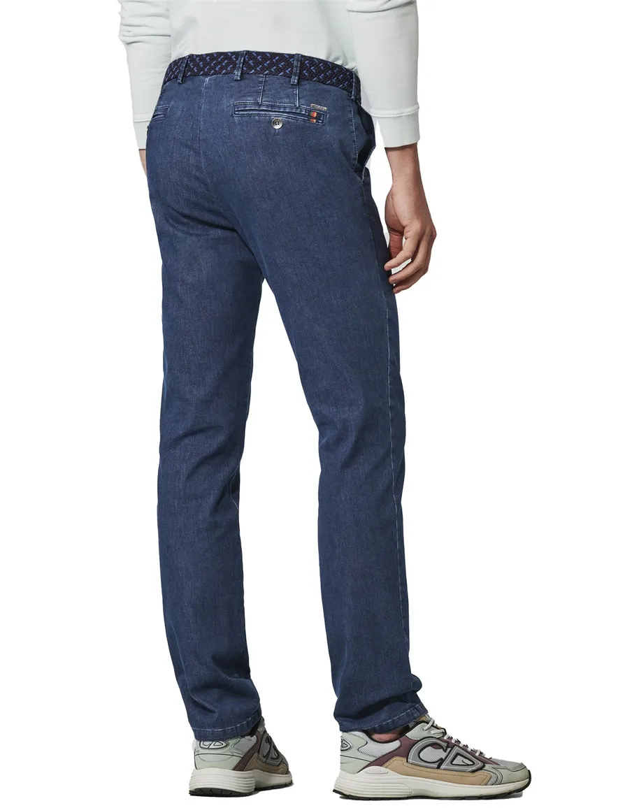 Meyer denim pantalon katoen blauw normale fit Oslo