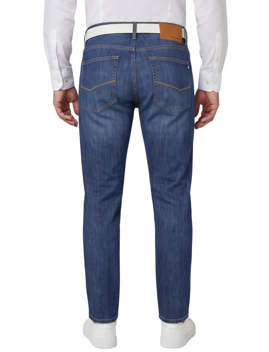 Pierre Cardin jeans effen blauw katoen