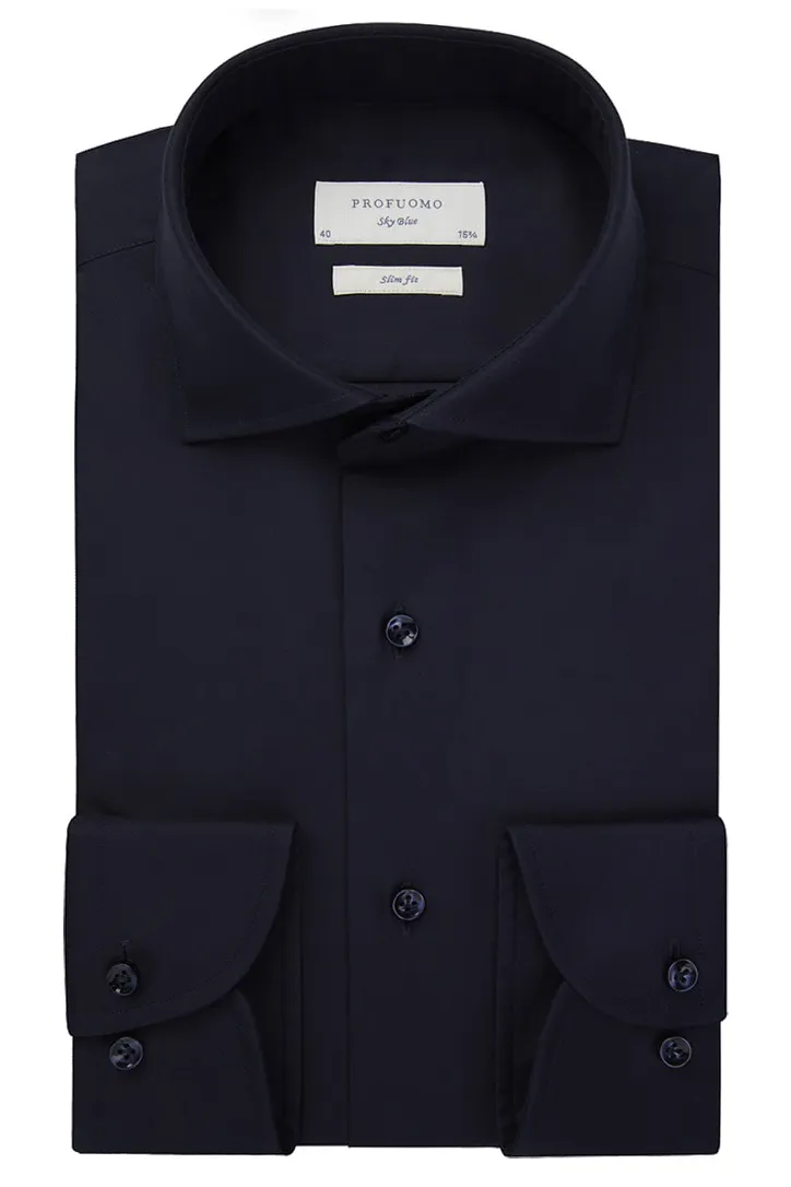 Overhemd Profuomo navy Slim Fit royal twill