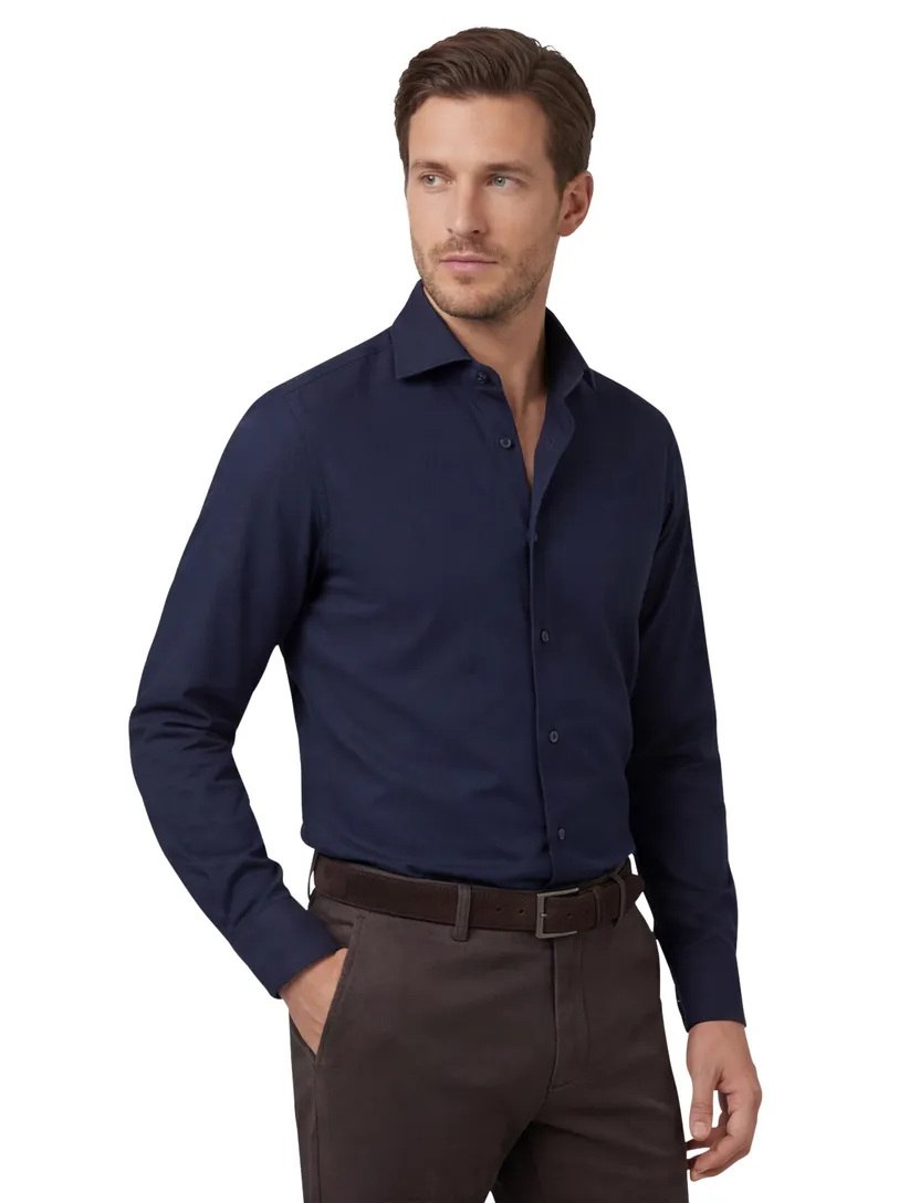 Profuomo overhemd donkerblauw royal twill