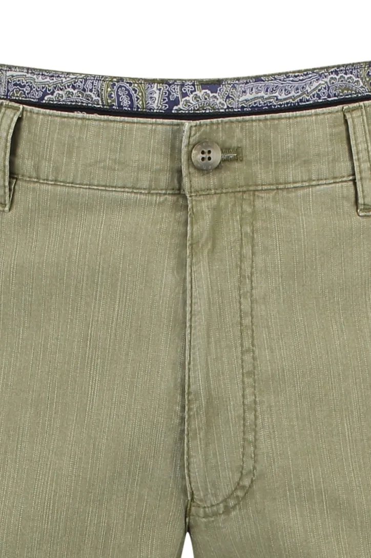 M.E.N.S. katoenen broek Madison olijfgroen effen
