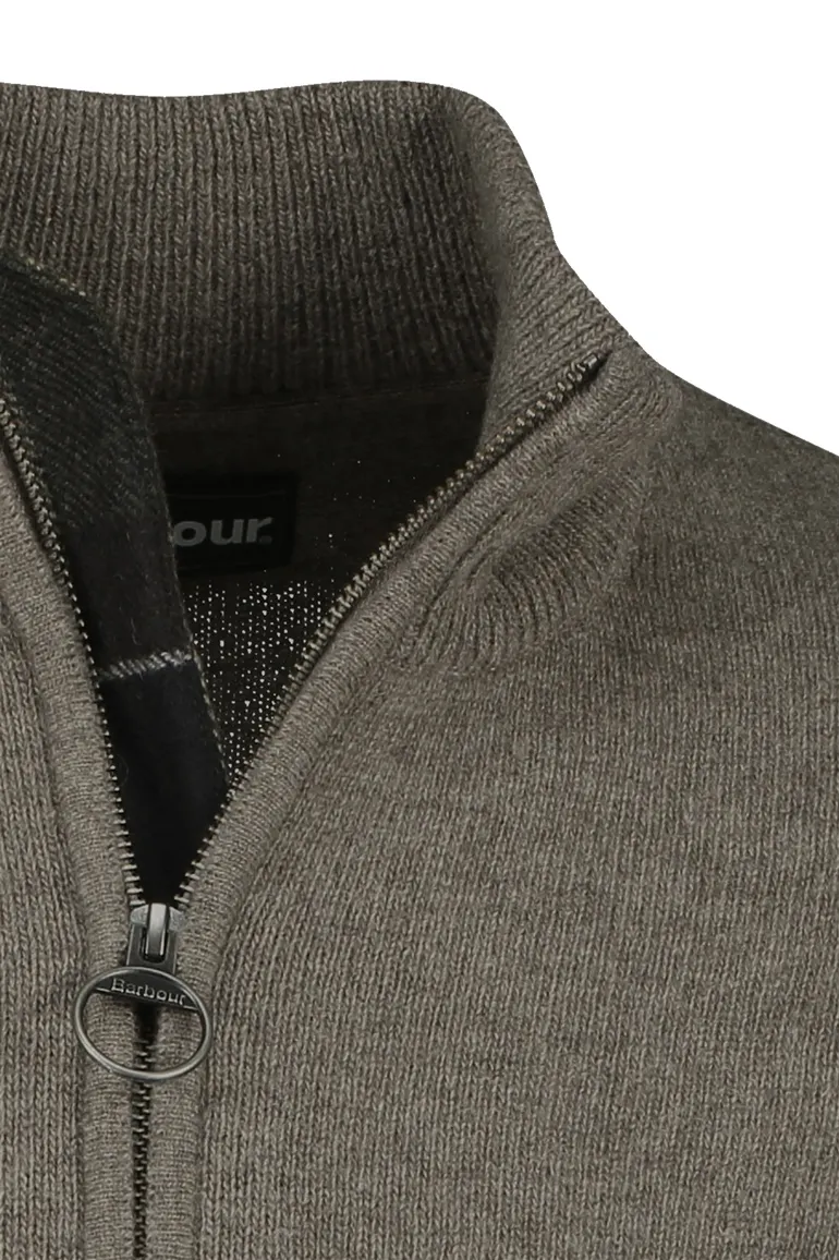 Trui met rits bruin gemeleerd Barbour