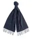 Barbour sjaal donkerblauw geruit 100% wol