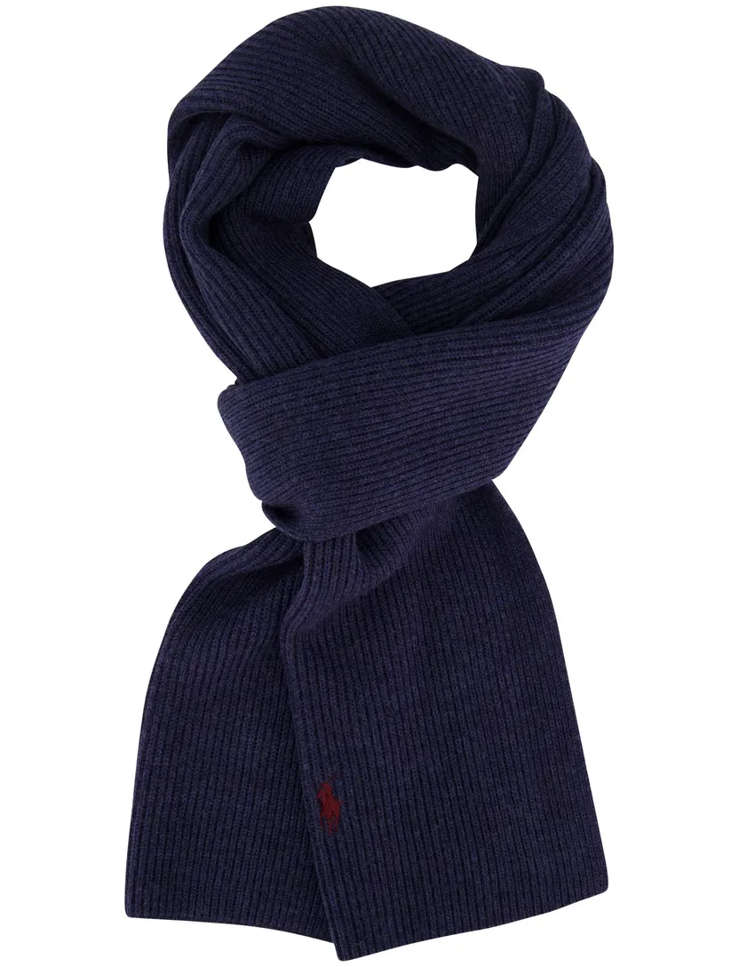 Ralph Lauren sjaal wol donkerblauw effen