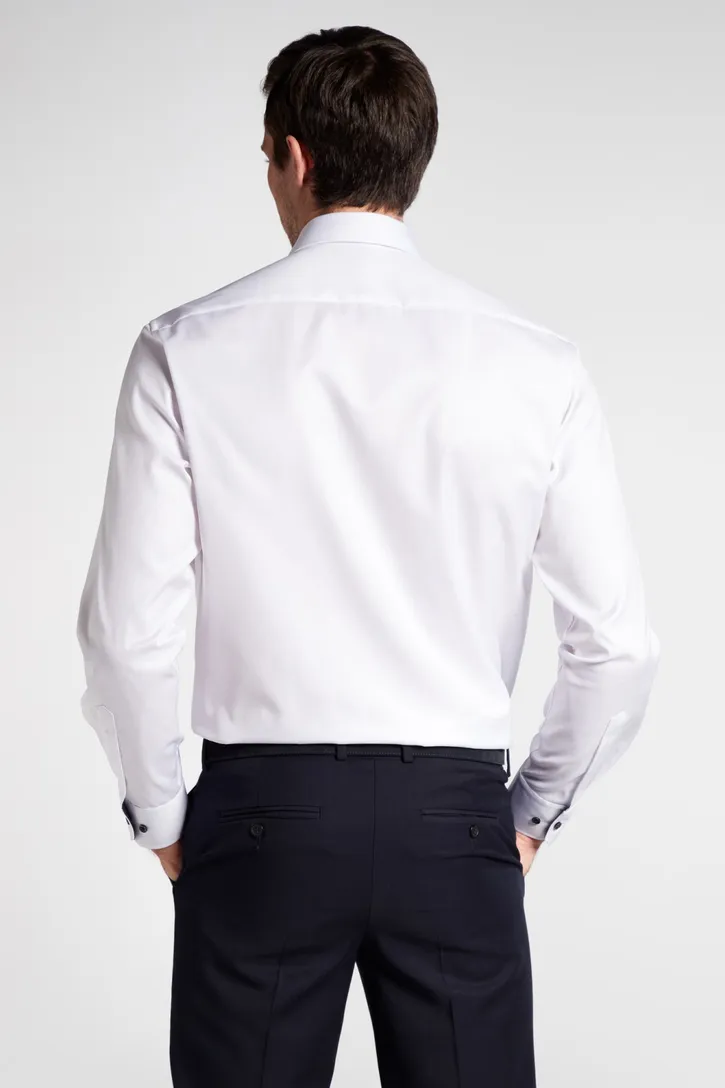 Eterna overhemd wit Comfort Fit contrast knopen
