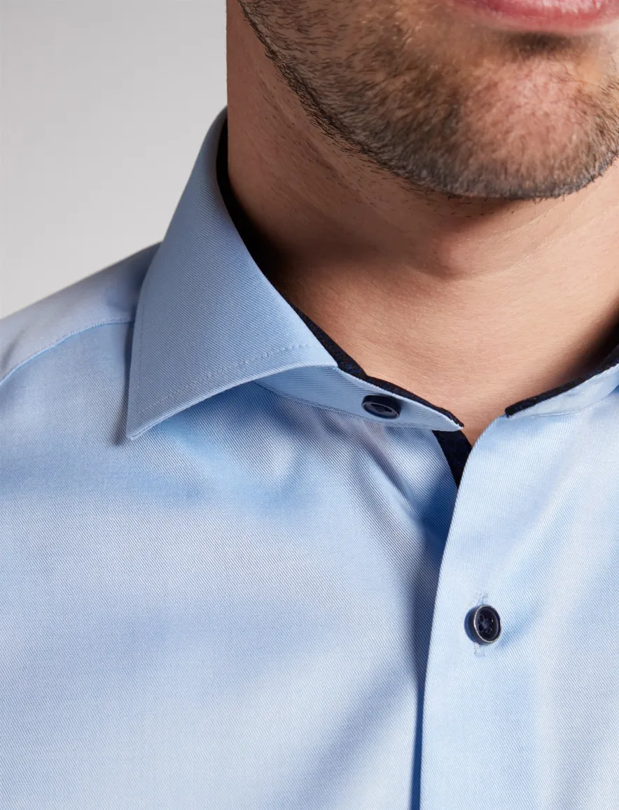 Comfort Fit Eterna overhemd blauw