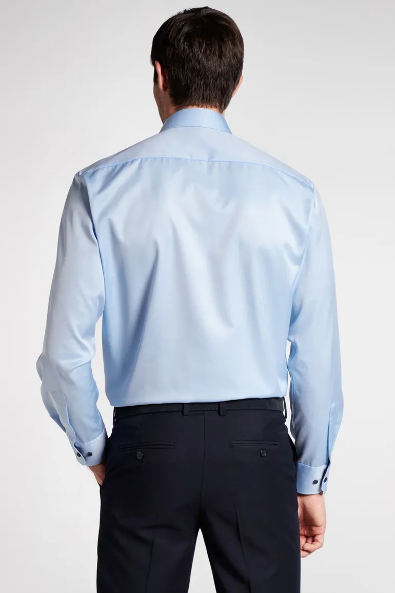 Comfort Fit Eterna overhemd blauw