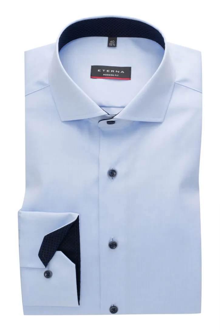 Overhemd Eterna blauw Modern Fit