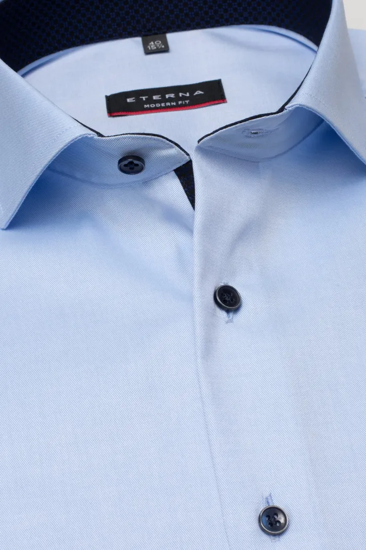 Overhemd Eterna blauw Modern Fit