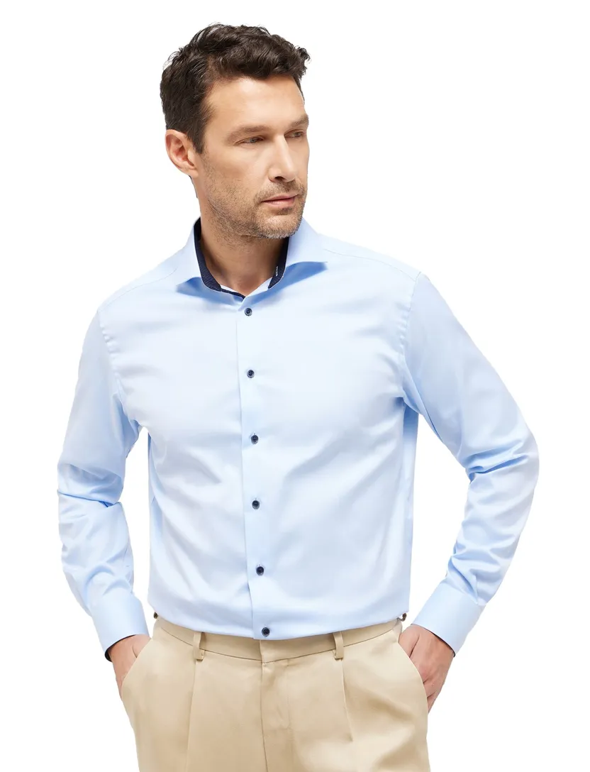 Overhemd Eterna blauw Modern Fit