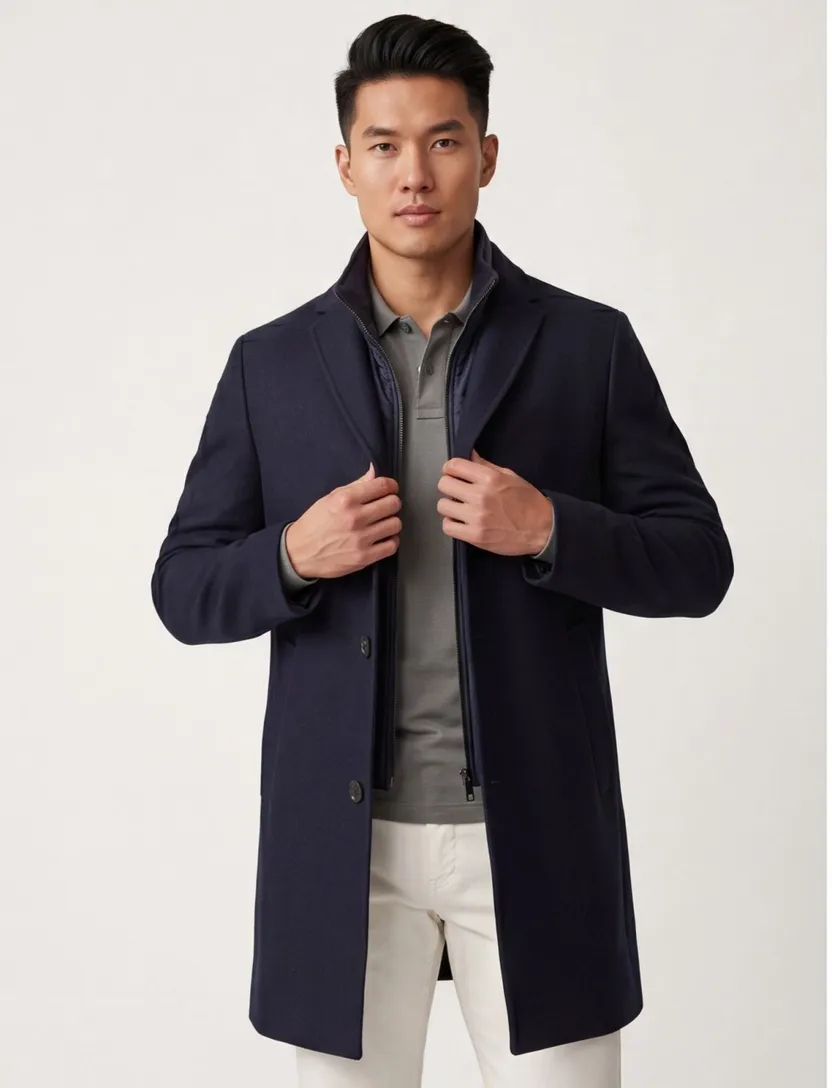 Jas halflang donkerblauw Portofino